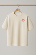 ZIAA Brunch O'clock graphic t-shirt with illustration of a coffee cup, white color base with orange graphic