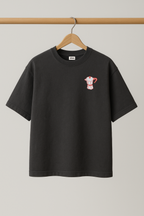 ZIAA "Coffee Club" graphic t-shirt with illustration of a coffee pot, dark grey color base with red and pink graphic