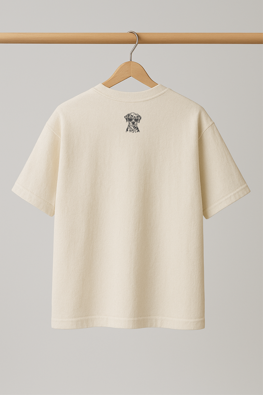 ZIAA "Too Cool For Rules" graphic t-shirt with illustration of a dog wearing shades, white color base with dark grey graphic